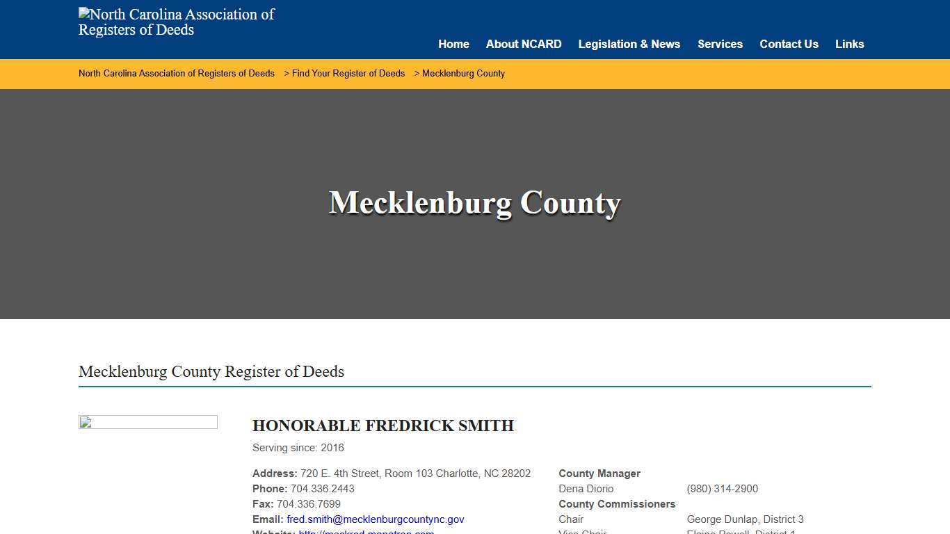 Mecklenburg County – North Carolina Association of Registers of Deeds